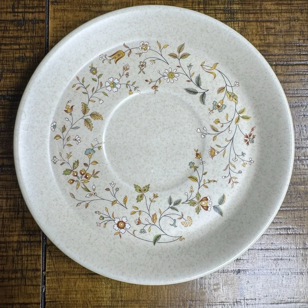 VTG Lenox Temper-Ware Merriment 7 Cups & Saucer Plates Floral Tea Coffee‎ USA